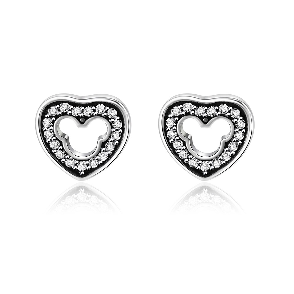 Silver Heart Ear Studs